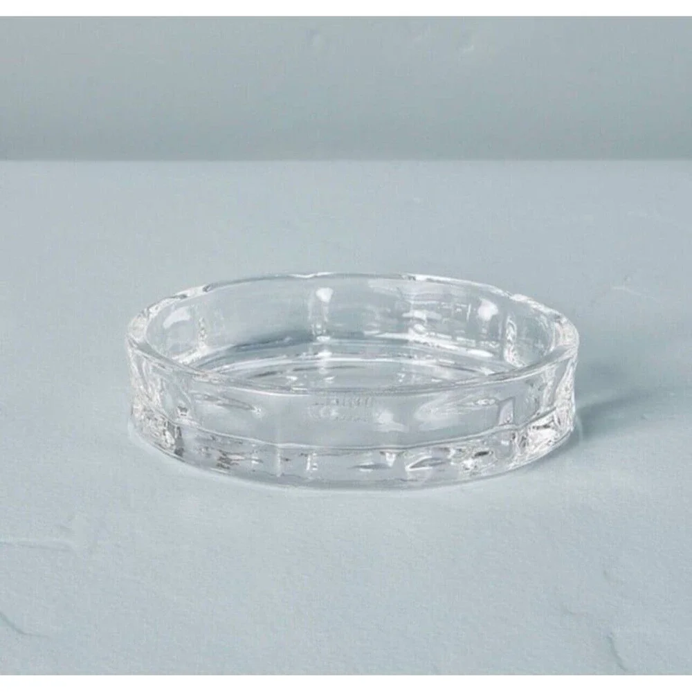 Set of 2 Sculpted Clear Glass Soap Trinket Dish - Hearth & Hand With Magnolia